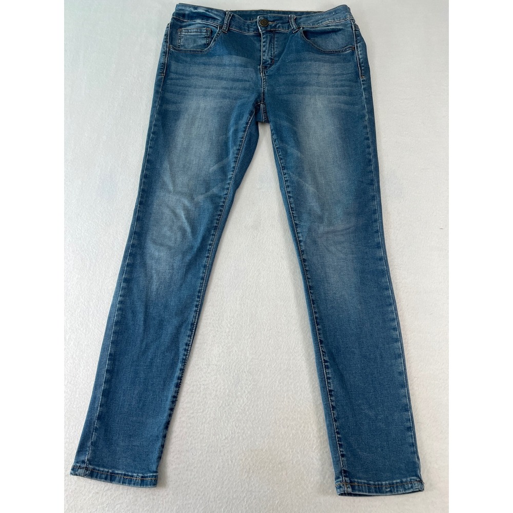 Authentic American Heritage Jeans Women 13 Blue Good Skinny Medium Wash Frayed